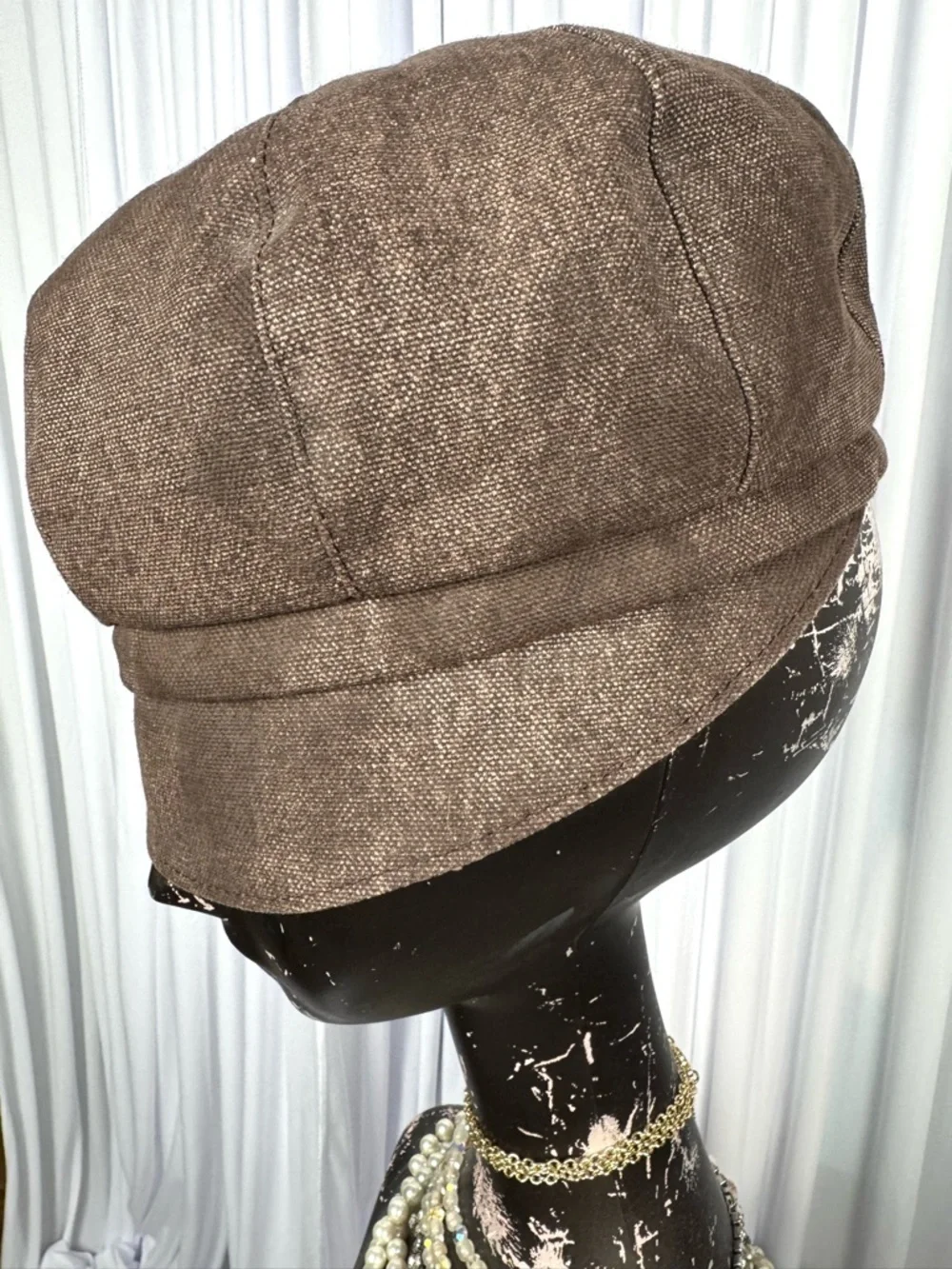 Nordstrom Brown Textured Newsboy Cap for Women